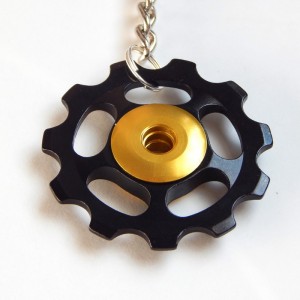 Black Jockey wheel key ring