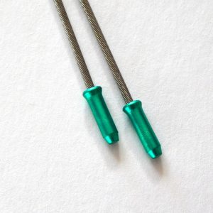 recycled bicycle brake cable earrings