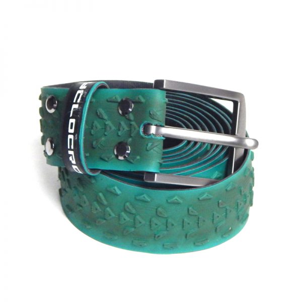 upcycled bicycle tyre belt green cyclocross