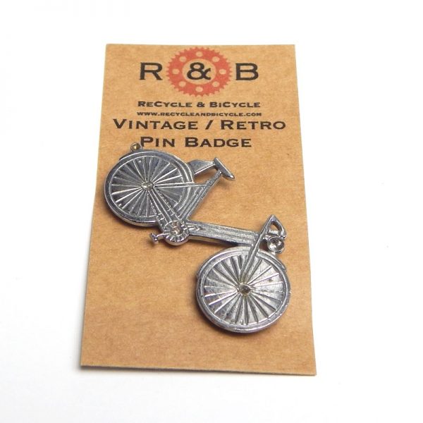 Vintage ladies bicycle pin badge