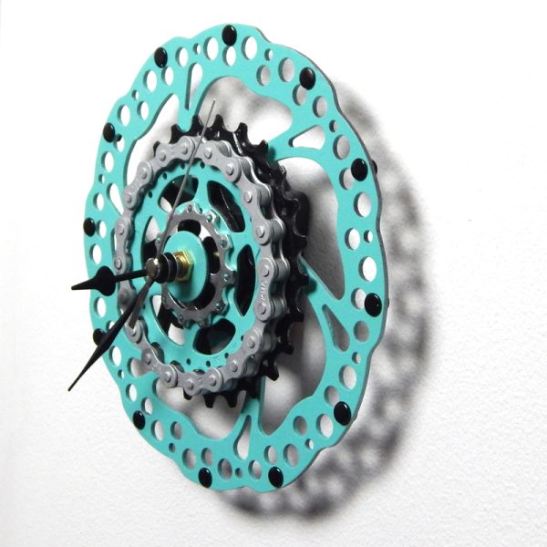 upcycled bicycle parts clock