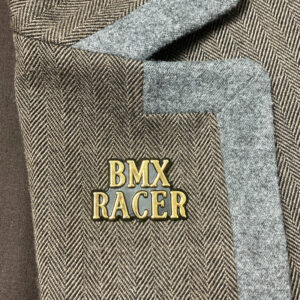 retro bmx racer badge