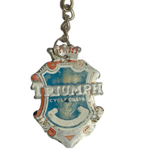 vintage triumph head badge keyring